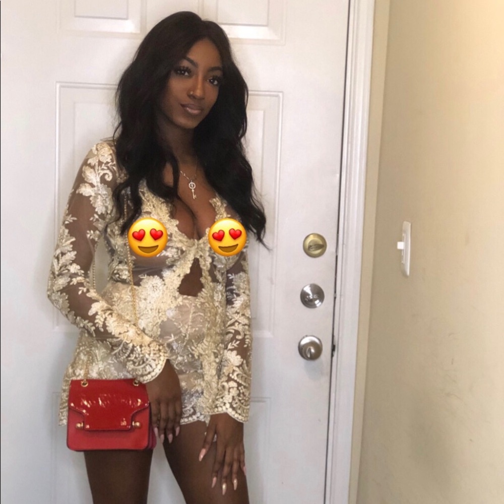 gold lace two piece set